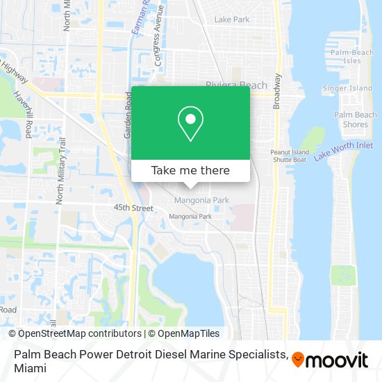 Mapa de Palm Beach Power Detroit Diesel Marine Specialists