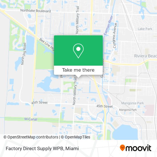 Factory Direct Supply WPB map