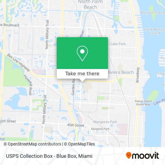 USPS Collection Box - Blue Box map