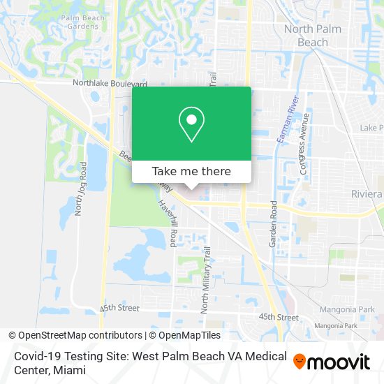 Mapa de Covid-19 Testing Site: West Palm Beach VA Medical Center