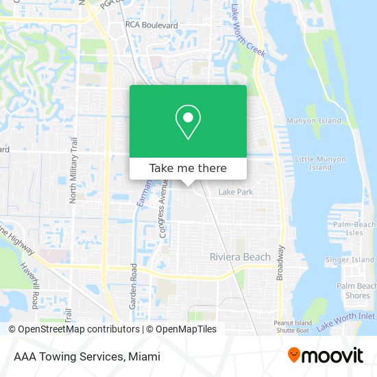 AAA Towing Services map