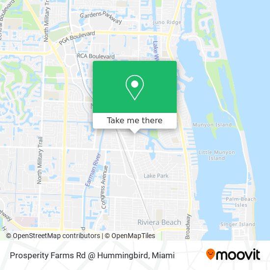 Mapa de Prosperity Farms Rd @ Hummingbird