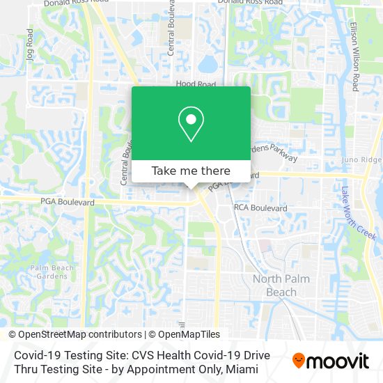 Covid-19 Testing Site: CVS Health Covid-19 Drive Thru Testing Site - by Appointment Only map