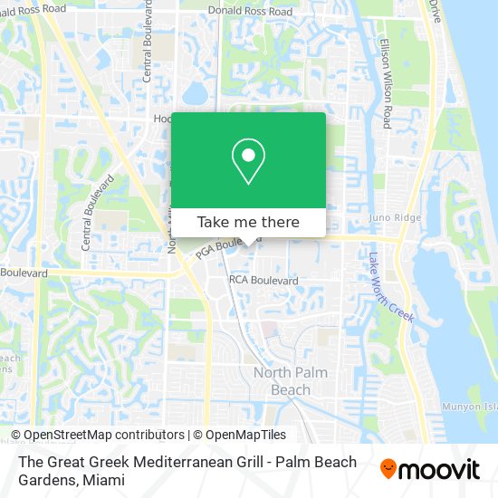 The Great Greek Mediterranean Grill - Palm Beach Gardens map