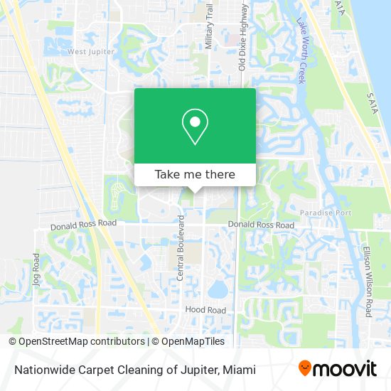 Nationwide Carpet Cleaning of Jupiter map