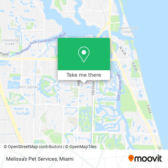 Melissa's Pet Services map