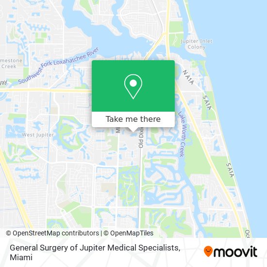 General Surgery of Jupiter Medical Specialists map