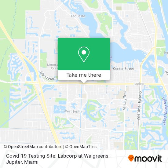 Mapa de Covid-19 Testing Site: Labcorp at Walgreens - Jupiter