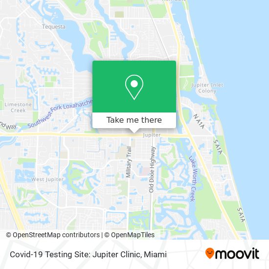 Covid-19 Testing Site: Jupiter Clinic map