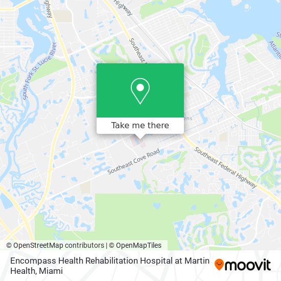 Mapa de Encompass Health Rehabilitation Hospital at Martin Health