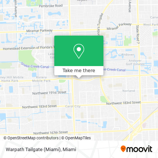 Warpath Tailgate (Miami) map