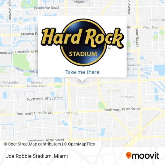 Joe Robbie Stadium map