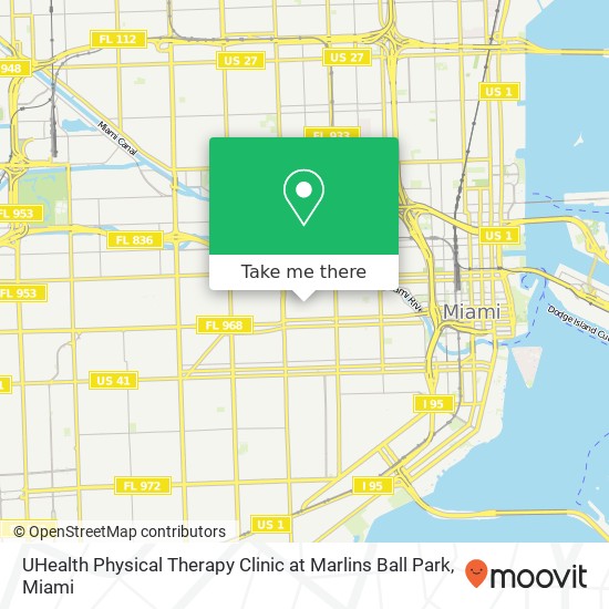 UHealth Physical Therapy Clinic at Marlins Ball Park map