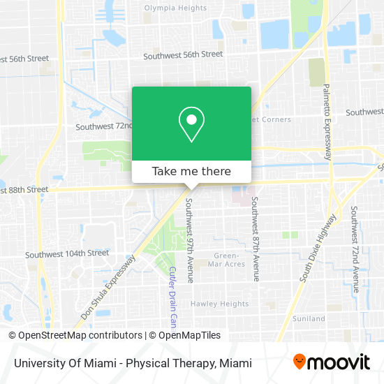 University Of Miami - Physical Therapy map
