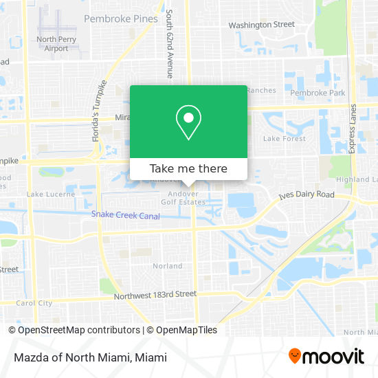 Mazda of North Miami map