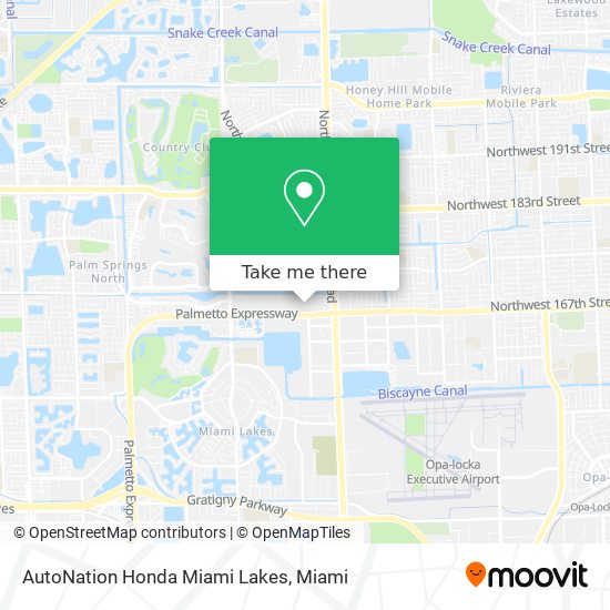 AutoNation Honda Miami Lakes map