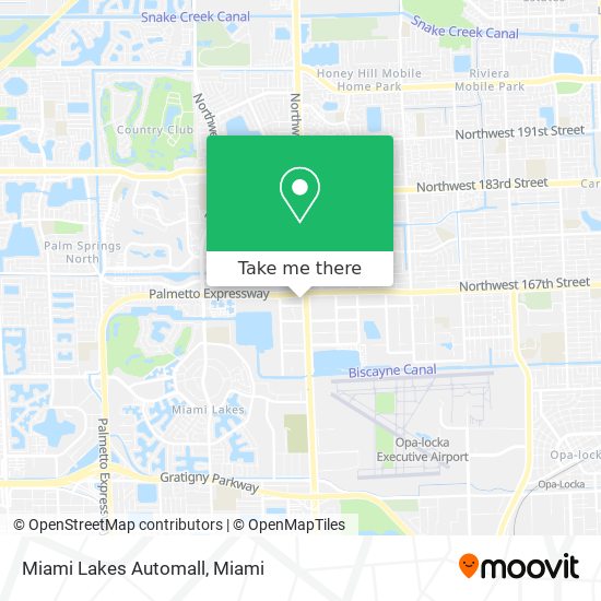 Miami Lakes Automall map