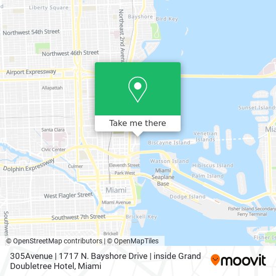 305Avenue | 1717 N. Bayshore Drive | inside Grand Doubletree Hotel map