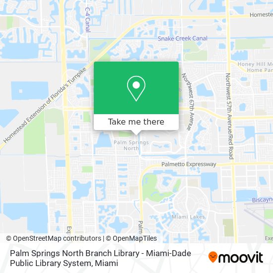 Palm Springs North Branch Library - Miami-Dade Public Library System map