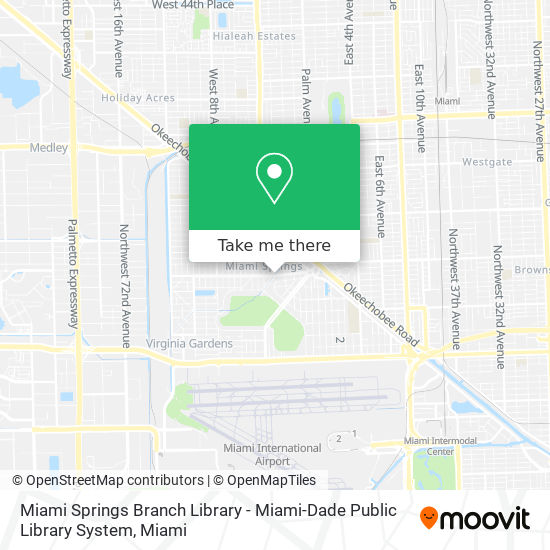 Mapa de Miami Springs Branch Library - Miami-Dade Public Library System