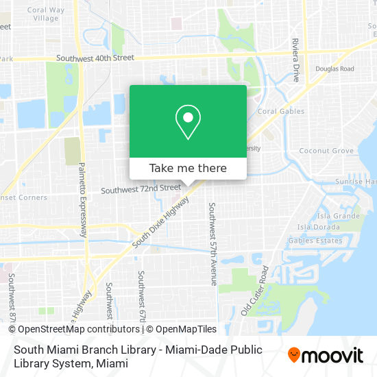 Mapa de South Miami Branch Library - Miami-Dade Public Library System
