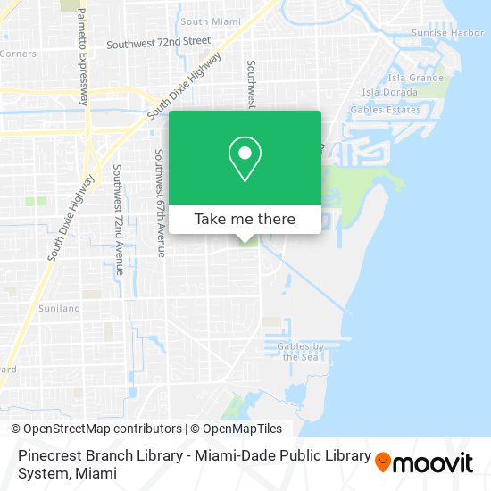 Mapa de Pinecrest Branch Library - Miami-Dade Public Library System