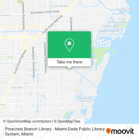 Pinecrest Branch Library - Miami-Dade Public Library System map