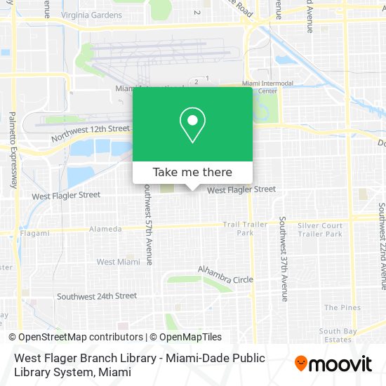 West Flager Branch Library - Miami-Dade Public Library System map