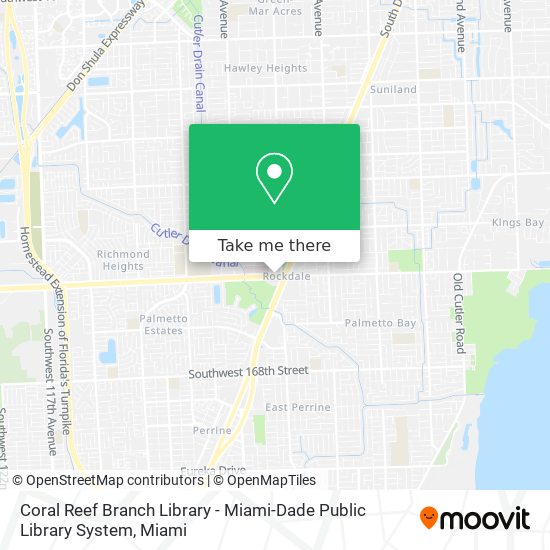 Mapa de Coral Reef Branch Library - Miami-Dade Public Library System