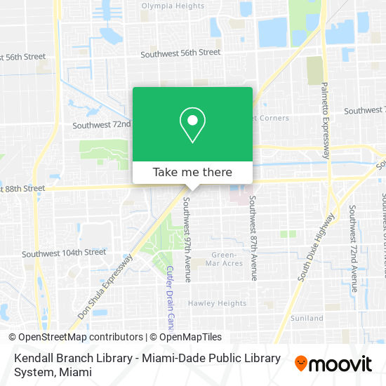 Kendall Branch Library - Miami-Dade Public Library System map