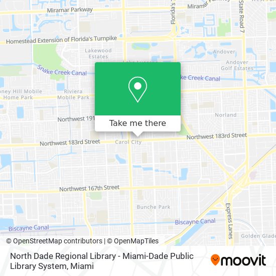 North Dade Regional Library - Miami-Dade Public Library System map