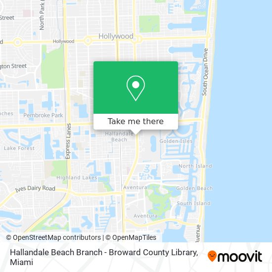 Mapa de Hallandale Beach Branch - Broward County Library