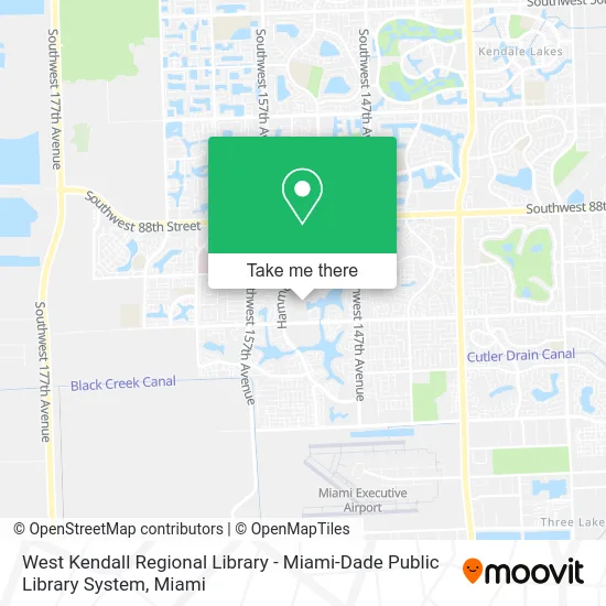 West Kendall Regional Library - Miami-Dade Public Library System map