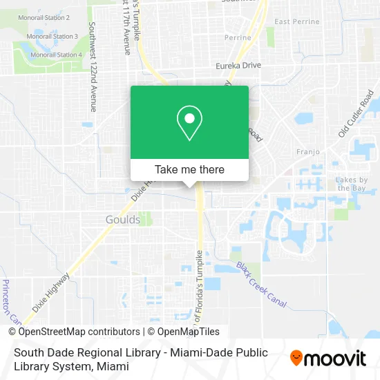 Mapa de South Dade Regional Library - Miami-Dade Public Library System