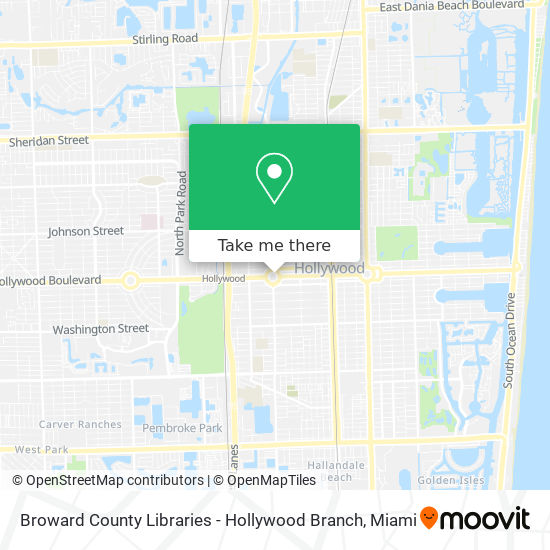 Mapa de Broward County Libraries - Hollywood Branch