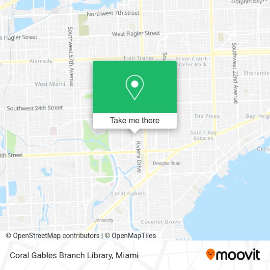Coral Gables Branch Library map