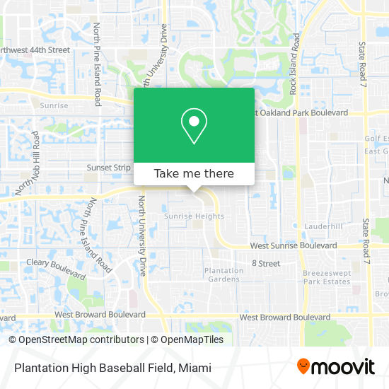 Plantation High Baseball Field map