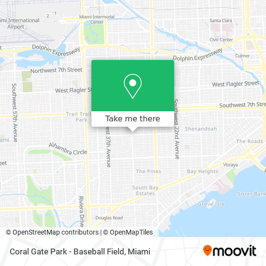 Coral Gate Park - Baseball Field map
