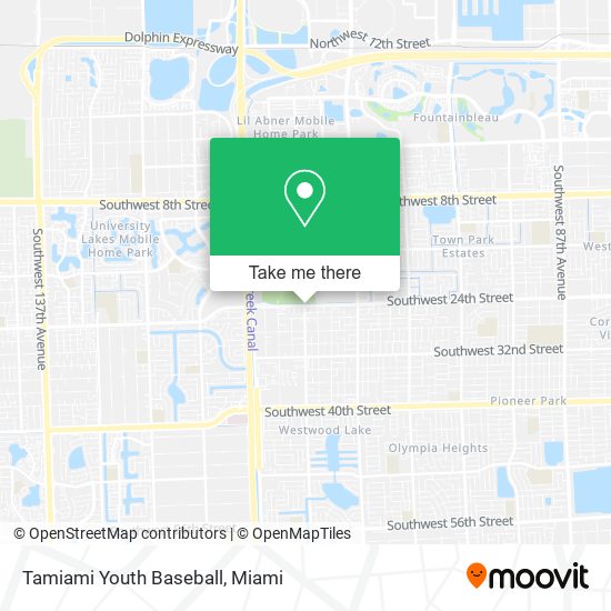 Tamiami Youth Baseball map