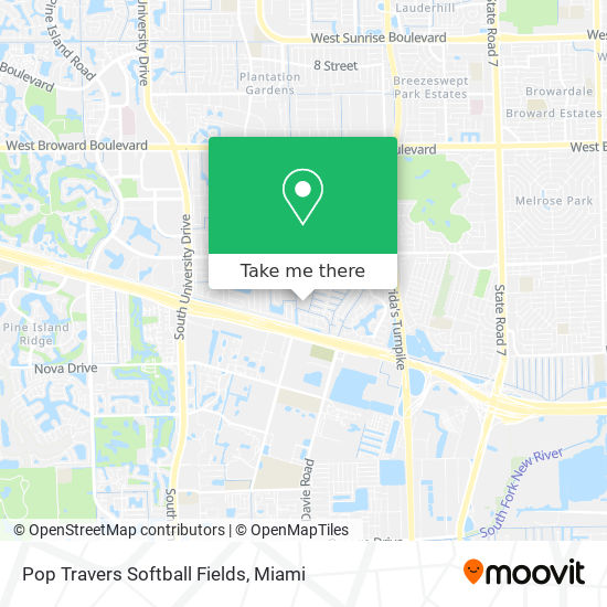 Pop Travers Softball Fields map