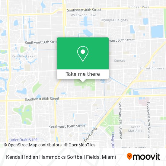 Mapa de Kendall Indian Hammocks Softball Fields