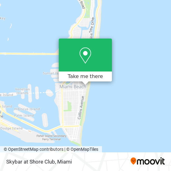 Skybar at Shore Club map