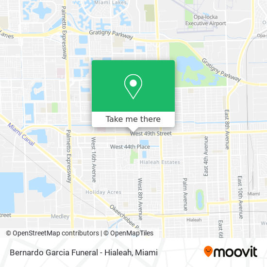 Mapa de Bernardo Garcia Funeral - Hialeah