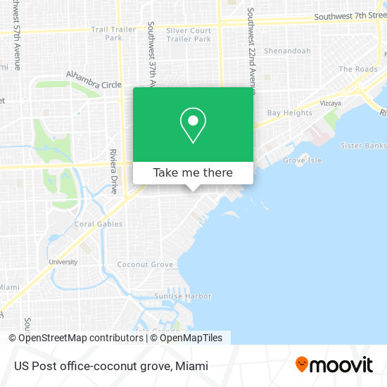 US Post office-coconut grove map