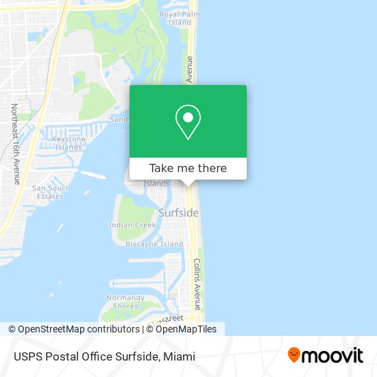 Mapa de USPS Postal Office Surfside