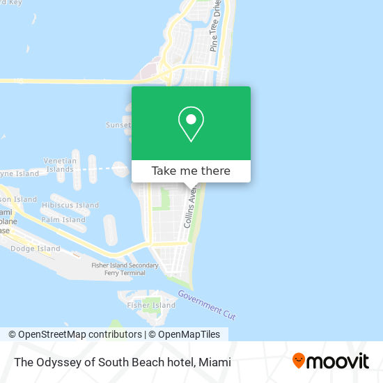 Mapa de The Odyssey of South Beach hotel
