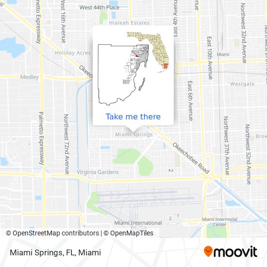 Miami Springs, FL map