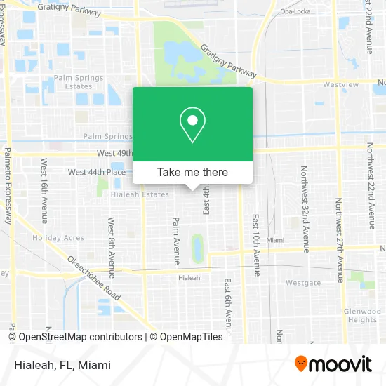Hialeah, FL map