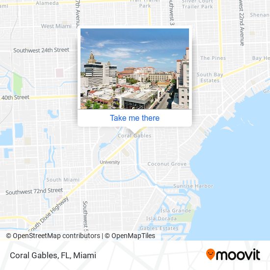 Mapa de Coral Gables, FL