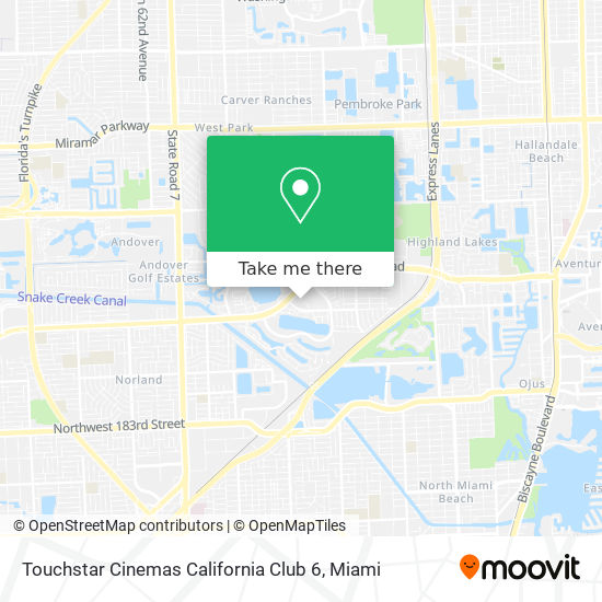 Mapa de Touchstar Cinemas California Club 6